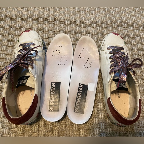 Golden Goose Hand Painted Floral Superstar Sneakers 41 - Picture 4 of 10